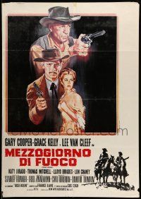 1f215 HIGH NOON Italian 1sh R80s different art of Gary Cooper, Grace Kelly & Lee Van Cleef!