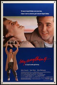 1g765 SAY ANYTHING 1sh '89 image of John Cusack holding boombox, Ione Skye, Cameron Crowe!