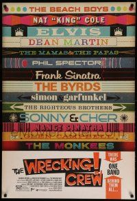 1g989 WRECKING CREW DS 1sh '08 The Beach Boys, Cher, Clark, Sinatra, cool orange title design!