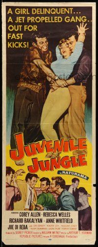 1h783 JUVENILE JUNGLE insert '58 a girl delinquent & a jet propelled gang out for fast kicks!