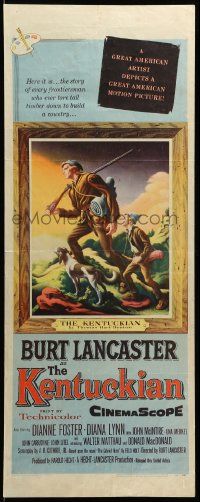 1h786 KENTUCKIAN insert '55 best different art of Burt Lancaster by Thomas Hart Benton!