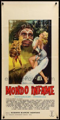 1h490 MONDO INFAME Italian locandina '63 Roberto Bianchi Montero, completely different Mos art!