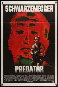 1j703 PREDATOR English 1sh '87 Arnold Schwarzenegger sci-fi, different art of heat-vision!