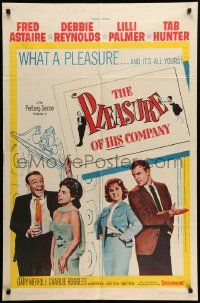 1j693 PLEASURE OF HIS COMPANY 1sh '61 Fred Astaire, Debbie Reynolds, Lilli Palmer, Tab Hunter!