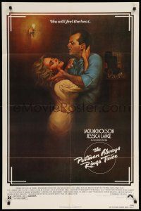 1j701 POSTMAN ALWAYS RINGS TWICE 1sh '81 art of Jack Nicholson & Jessica Lange by Rudy Obrero!