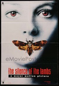 1j805 SILENCE OF THE LAMBS style A teaser DS 1sh '90 great image of Jodie Foster w/moth over mouth!