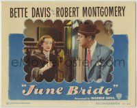 1k770 JUNE BRIDE LC #4 '48 Robert Montgomery watches Bette Davis putting on her fur coat!