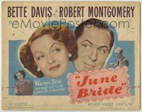 1k244 JUNE BRIDE TC '48 Warner Bros. new laugh team Bette Davis & Robert Montgomery!