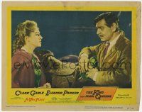 1k777 KING & FOUR QUEENS LC '57 Eleanor Parker stares at Clark Gable leaning on horse's saddle!