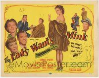 1k267 LADY WANTS MINK TC '52 Dennis O'Keefe, Ruth Hussey, Eve Arden, and Mabel the Mink!