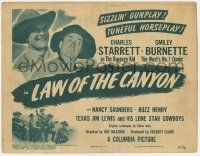 1k273 LAW OF THE CANYON TC '47 art of Charles Starrett as the Durango Kid & Smiley Burnette!