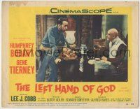 1k796 LEFT HAND OF GOD LC #3 '55 close up of Humphrey Bogart with bald Asian Lee J. Cobb!