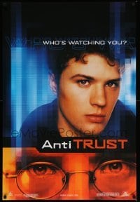 1r487 ANTITRUST teaser 1sh '01 Peter Howtitt crime thriller, close-up of Ryan Phillippe!