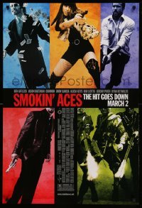 1r896 SMOKIN' ACES advance DS 1sh '07 March style, Ben Affleck, Jason Bateman, Ryan Reynolds, Keys!