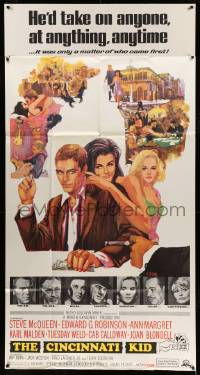 2c089 CINCINNATI KID 3sh '65 Peak art of poker player Steve McQueen, Tuesday Weld & Ann-Margret!