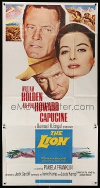 2c128 LION 3sh '63 headshots of William Holden, Trevor Howard & Capucine + cool art of Africa!