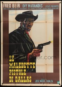 2c731 DAMNED PISTOLS OF DALLAS Italian 1p '64 cool spaghetti western art by Tino Avelli!