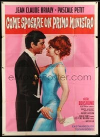 2c432 COMMENT EPOUSER UN PREMIER MINISTRE Italian 2p '65 great art of Brialy & sexy Pascale Petit!