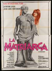 2c535 LIBERTINE Italian 2p '68 La Matriarca, art of Catherine Spaak & statue by Enzo Nistri!