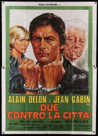 2c636 TWO MEN IN TOWN Italian 2p '73 Alain Delon, Gabin, Deux hommes dans la ville, Ciriello art!