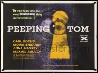 2f688 PEEPING TOM British quad '60 Michael Powell voyeur classic, best eye in keyhole image!