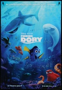 2f167 FINDING DORY advance DS Canadian 1sh '16 Disney/Pixar, DeGeneres, journey she won't remember!