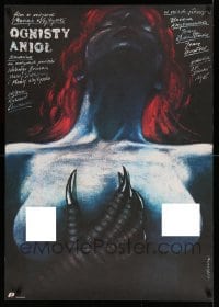 2f956 OGNISTY ANIOL Polish 27x38 '85 great super sexy weird alien woman art by Andrzej Pagowski!