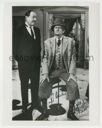 2j0458 BUDDY EBSEN signed TV 7.25x9 still '60s as Jed Clampett w/Treacher in Beverly Hillbillies!