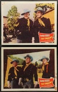 2k740 7th CAVALRY 2 LCs '56 Randolph Scott avenges General Custer & the massacre at Little Big Horn