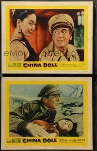 2k774 CHINA DOLL 2 LCs '58 great images of Flying Tiger Victor Mature with sexiest Li Li Hua!