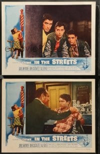 2k781 CRIME IN THE STREETS 2 LCs '56 images of Sal Mineo, Mark Rydell & John Cassavetes!