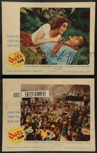 2k802 DUEL IN THE SUN 2 LCs '47 romantic image of Jennifer Jones, Gregory Peck in King Vidor epic!