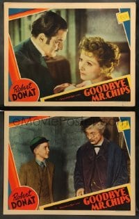 2k836 GOODBYE MR. CHIPS 2 LCs '39 Robert Donat, pretty Greer Garson, from James Hilton's novel!