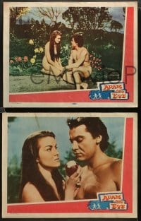 2k510 ADAM & EVE 4 LCs '58 images of naked man & woman in the Mexican Garden of Eden!