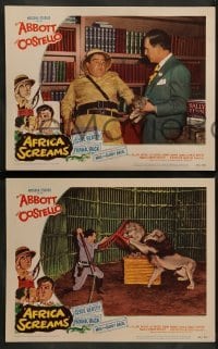 2k620 AFRICA SCREAMS 3 LCs '49 Bud Abbott & Lou Costello, one with Clyde Beatty taming lion!