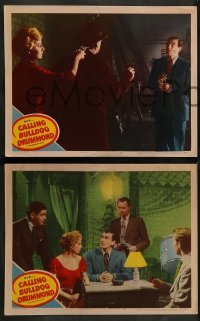 2k638 CALLING BULLDOG DRUMMOND 3 LCs '51 detective Walter Pidgeon, Margaret Leighton