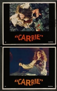 2k641 CARRIE 3 LCs '76 Stephen King, Sissy Spacek & crazy mother Piper Laurie!