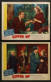 2k644 COVER UP 3 LCs '49 great images of Dennis O'Keefe & Barbara Britton and Art Baker!