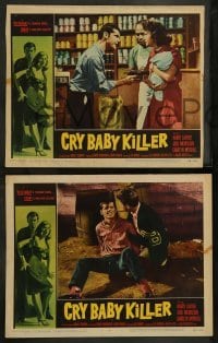 2k104 CRY BABY KILLER 8 LCs '58 cool border art of Jack Nicholson in his 1st, Roger Corman!