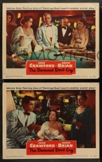 2k468 DAMNED DON'T CRY 5 LCs '50 smoking Joan Crawford gambling at roulette & w/ Kent Smith!