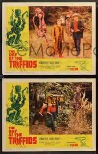 2k109 DAY OF THE TRIFFIDS 8 LCs '62 classic English sci-fi horror, Howard Keel, cool border art!