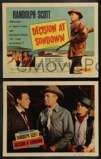 2k113 DECISION AT SUNDOWN 8 LCs '57 western cowboy Randolph Scott, directed by Budd Boetticher!