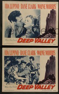 2k414 DEEP VALLEY 6 LCs '47 Ida Lupino, Dane Clark, Wayne Morris, cool mountain art design!