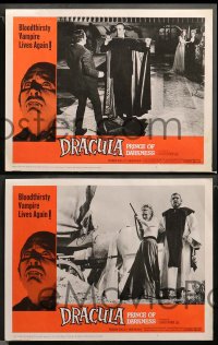 2k647 DRACULA PRINCE OF DARKNESS 3 LCs '66 Hammer, great image of vampire Christopher Lee, Shelley!