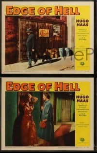 2k546 EDGE OF HELL 4 LCs '56 Hugo Haas in a half-world of dark alleys & back streets, film noir!