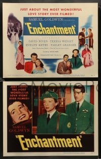 2k131 ENCHANTMENT 8 LCs '49 David Niven, Teresa Wright, from Rumer Godden novel!