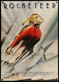 2r547 ROCKETEER German 33x47 '91 Disney, huge John Mattos art of Bill Campbell in full costume!