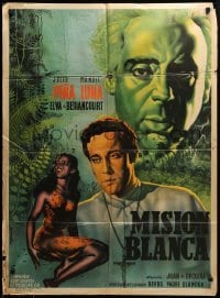 2r408 MISION BLANCA Mexican poster '46 Juan de Orduna, Julio Pena, striking artwork!