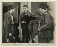 2w823 SANTA FE TRAIL 8.25x10 still '40 Errol Flynn stares at Van Heflin by saloon entrance!