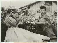 2w313 EAST OF EDEN 7x9 still '55 great close up of James Dean & Julie Harris, Kazan classic!